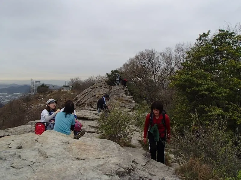 山頂で