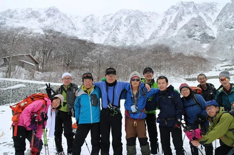 北壁を背に最高の笑顔