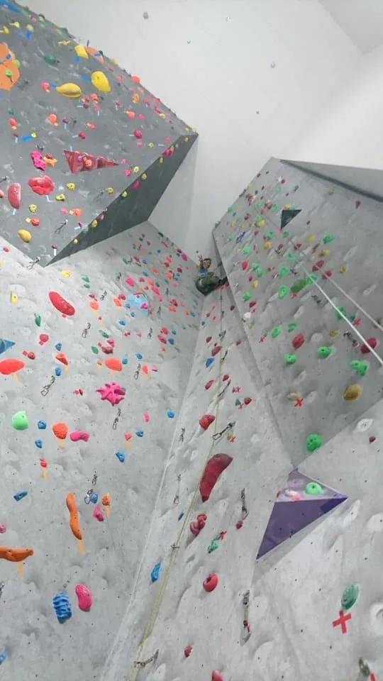 軽やかな足さばきで登攀する上月会長