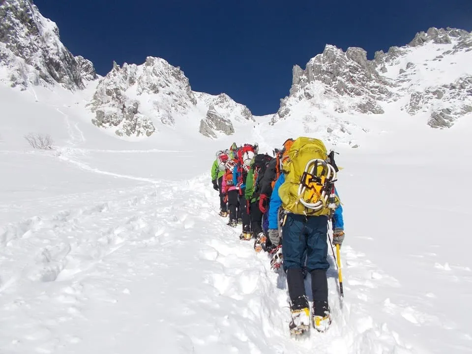 千畳敷を登るメンバー達