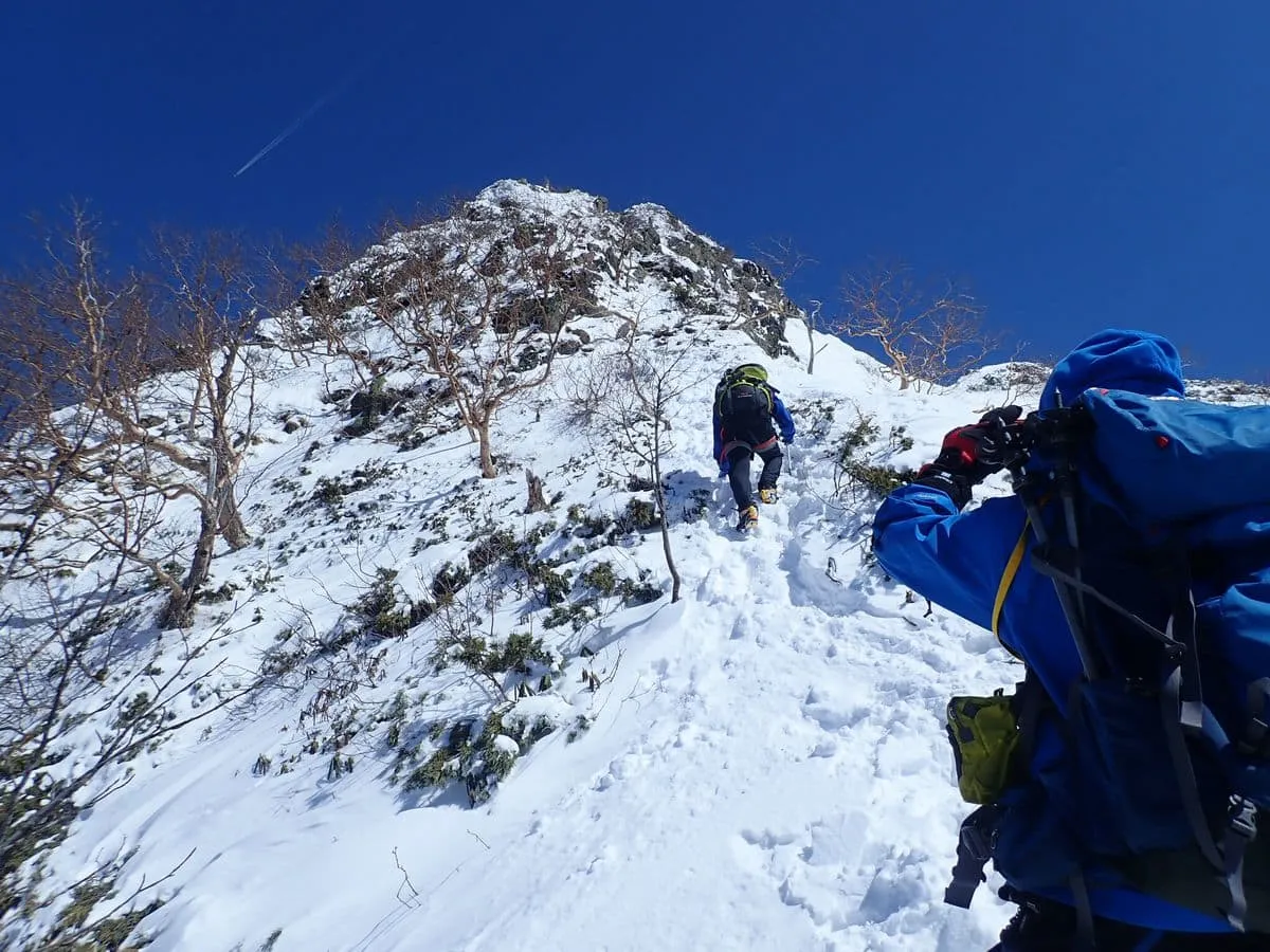 核心部を登っていく武田さん