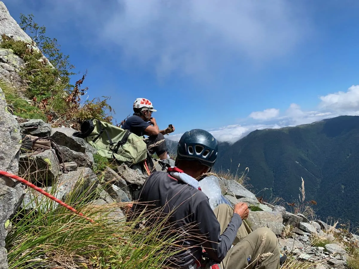 登攀を終えて一息