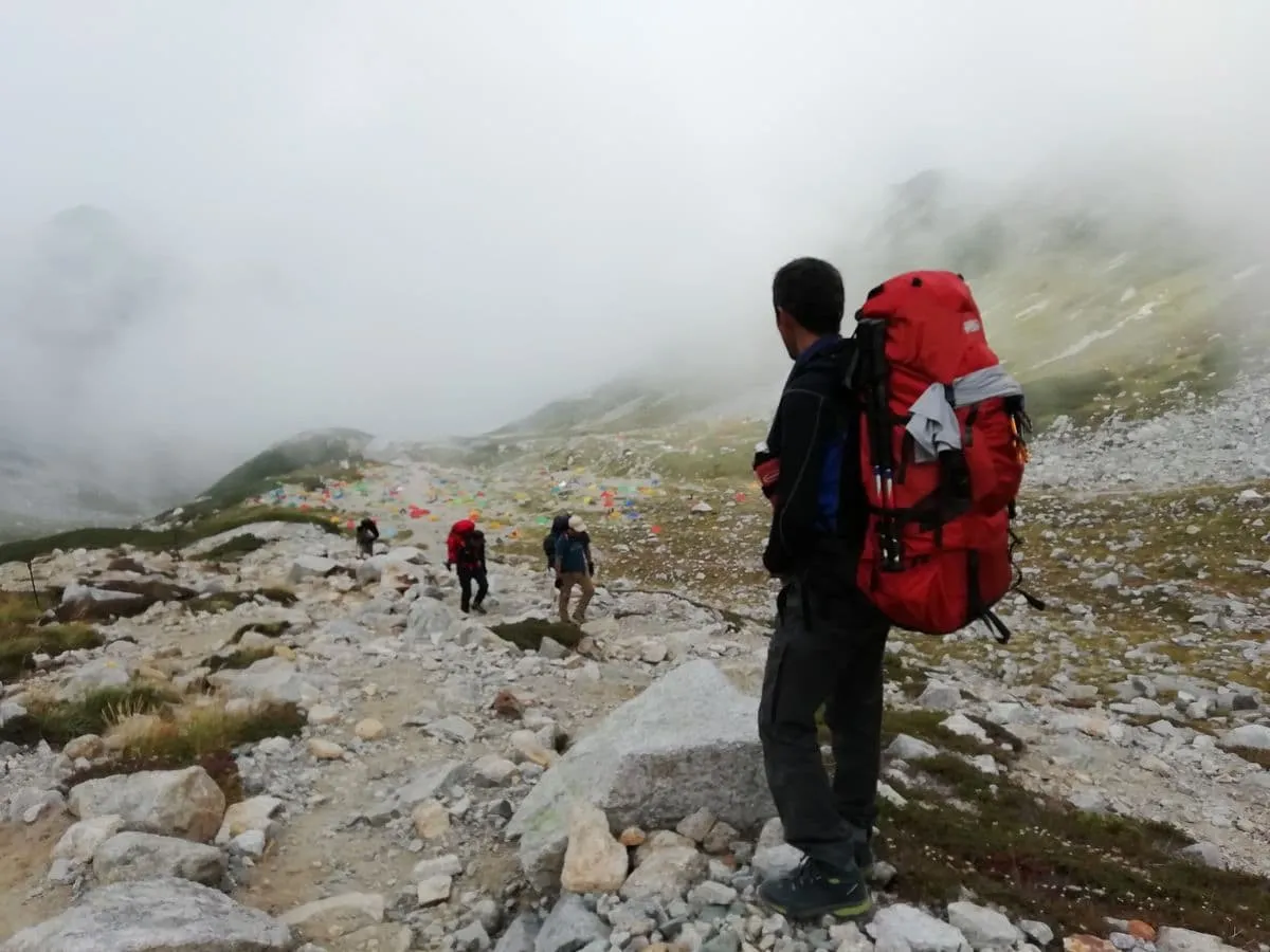 剱沢キャンプ場手前