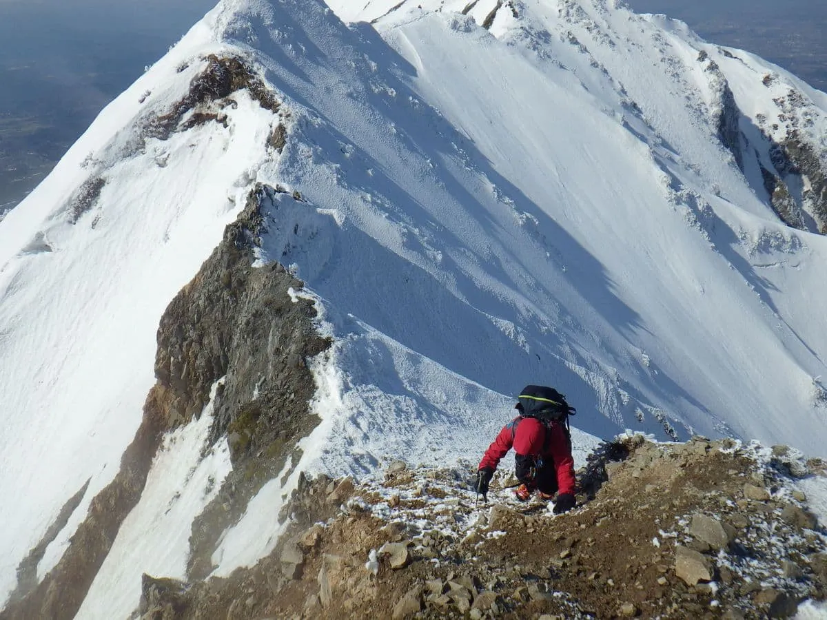 ラクダの背辺りを登る中部君