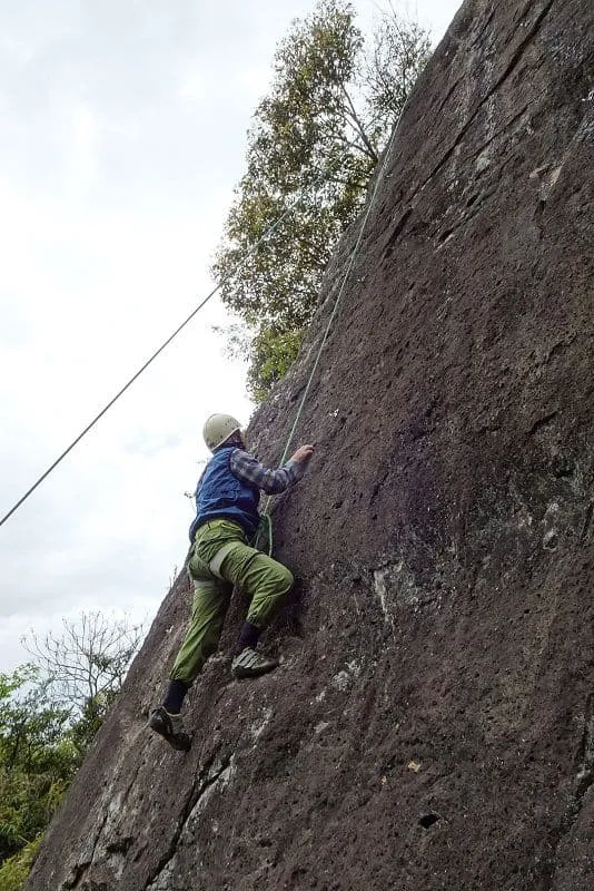 上月さんも元気にクライミング