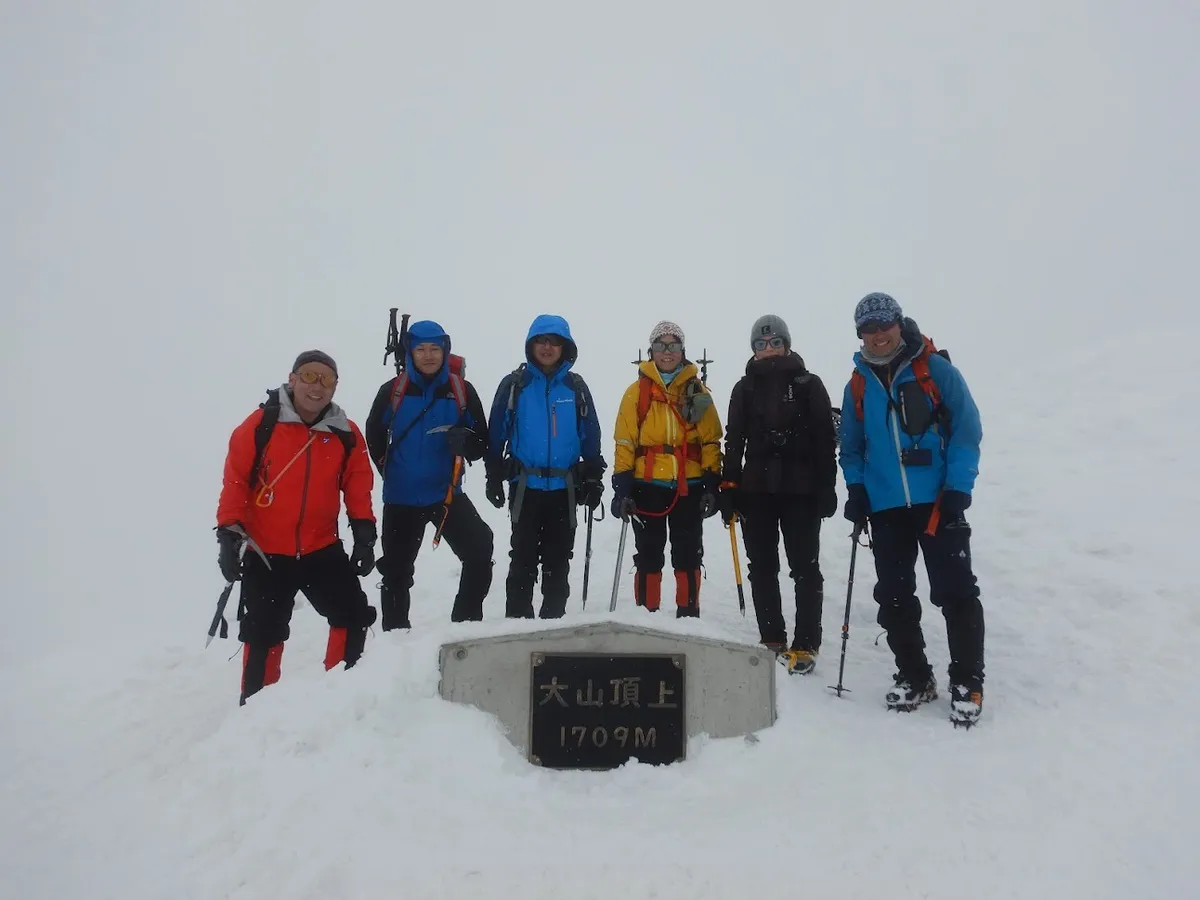 山頂で記念撮影